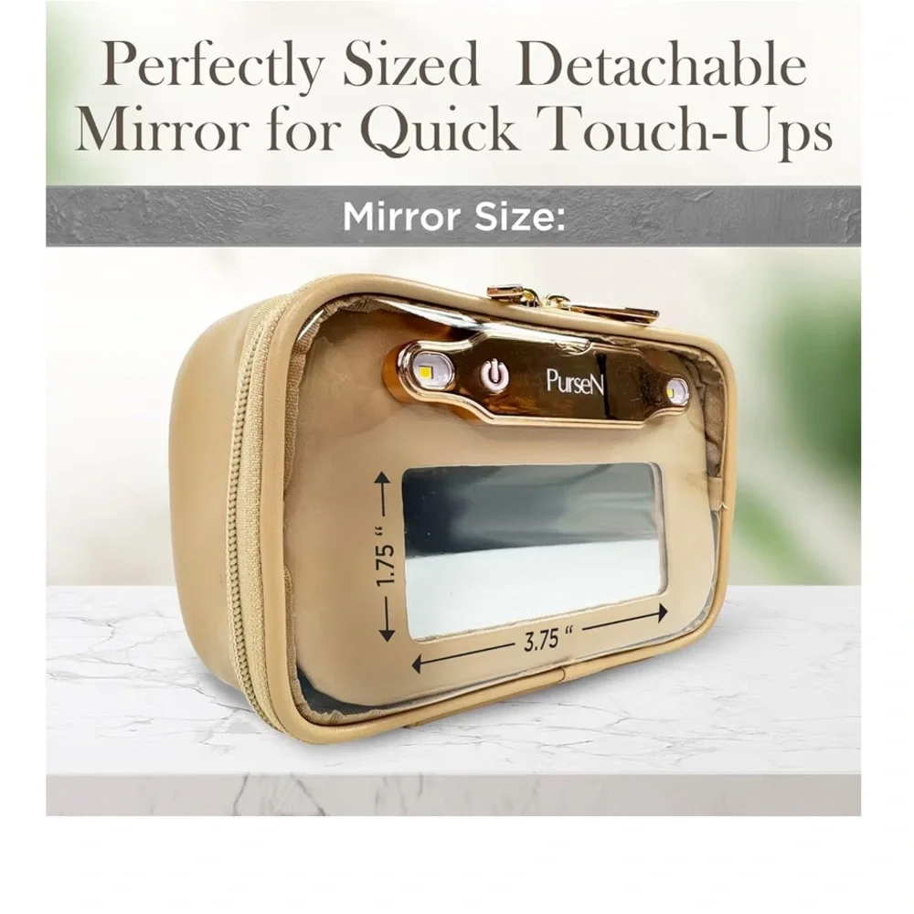 PurseN LittMini Gold Lighted Mirror Case - Picture 8 of 9